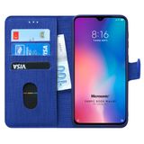 Microsonic Xiaomi Mi 9 Fabric Book Wallet Lacivert Kılıf