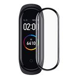 Microsonic Xiaomi Mi Band 5 Tam Kaplayan Temperli Cam Full Ekran Koruyucu Siyah [Mi Band 5 ile Uyumlu Ekran Koruyucu]