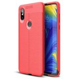 Microsonic Xiaomi Mi Mix 3 Deri Dokulu Silikon Kırmızı Kılıf