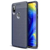 Microsonic Xiaomi Mi Mix 3 Deri Dokulu Silikon Lacivert Kılıf