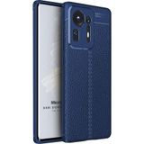 Microsonic Xiaomi Mi Mix 4 Deri Dokulu Silikon Lacivert Cep Telefonu Kılıfı