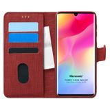 Microsonic Xiaomi Mi Note 10 Lite Fabric Book Wallet Kırmızı Cep Telefonu Kılıfı