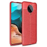 Microsonic Xiaomi Poco F2 Pro için Kılıf Deri Dokulu Silikon Kırmızı [Poco F2 Pro ile Uyumlu Kılıf - Kırmızı]