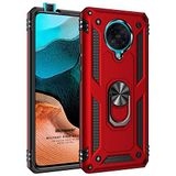Microsonic Xiaomi Poco F2 Pro Military Ring Holder Kırmızı Kılıf