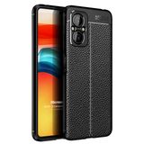 Microsonic Xiaomi Poco M5 Deri Dokulu Silikon Siyah Kılıf