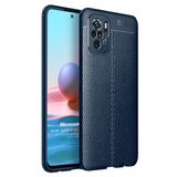 Microsonic Xiaomi Poco M5s Deri Dokulu Silikon Lacivert Kılıf