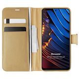 Microsonic Xiaomi Poco X3 GT için Kılıf Delux Leather Wallet Gold [Poco X3 GT ile Uyumlu Kılıf - Gold]