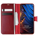 Microsonic Xiaomi Poco X3 GT için Kılıf Delux Leather Wallet Kırmızı [Poco X3 GT ile Uyumlu Kılıf - Kırmızı]