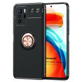 Microsonic Xiaomi Poco X3 GT için Kılıf Kickstand Ring Holder Siyah Rose [Poco X3 GT ile Uyumlu Kılıf - Siyah - Rose]