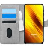 Microsonic Xiaomi Poco X3 Pro Fabric Book Wallet Gri Cep Telefonu Kılıfı