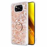 Microsonic Xiaomi Poco X3 Pro Glitter Liquid Holder Gold Cep Telefonu Kılıfı