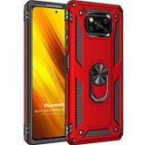 Microsonic Xiaomi Poco X3 Pro Military Ring Holder Kırmızı Kılıf