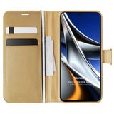 Microsonic Xiaomi Poco X4 Pro 5G Delux Leather Wallet Gold Cep Telefonu Kılıfı