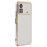 Microsonic Xiaomi Poco X4 Pro 5G Olive Plated Beyaz Cep Telefonu Kılıfı