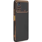 Microsonic Xiaomi Poco X4 Pro 5G Olive Plated Siyah Cep Telefonu Kılıfı