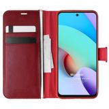 Microsonic Xiaomi Redmi 10 2022 Delux Leather Wallet Kırmızı Kılıf