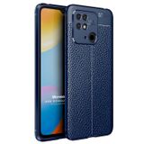 Microsonic Xiaomi Redmi 10C için Kılıf Deri Dokulu Silikon Lacivert [Redmi 10C ile Uyumlu Kılıf - Lacivert]