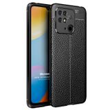 Microsonic Xiaomi Redmi 10C için Kılıf Deri Dokulu Silikon Siyah [Redmi 10C ile Uyumlu Kılıf - Siyah]