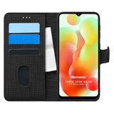 Microsonic Xiaomi Redmi 12C için Kılıf Fabric Book Wallet Siyah [Redmi 12C ile Uyumlu Kılıf - Siyah]