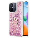Microsonic Xiaomi Redmi 12C için Kılıf Glitter Liquid Holder Pembe [Redmi 12C ile Uyumlu Kılıf - Pembe]