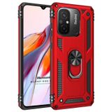 Microsonic Xiaomi Redmi 12C için Kılıf Military Ring Holder Kırmızı [Redmi 12C ile Uyumlu Kılıf - Kırmızı]