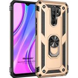 Microsonic Xiaomi Redmi 9 Military Ring Holder Gold Kılıf