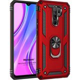 Microsonic Xiaomi Redmi 9 Military Ring Holder Kırmızı Kılıf