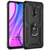 Microsonic Xiaomi Redmi 9 Military Ring Holder Siyah Kılıf