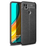Microsonic Xiaomi Redmi 9C Deri Dokulu Silikon Siyah Kılıf
