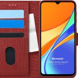 Microsonic Xiaomi Redmi 9C Fabric Book Wallet Kırmızı Kılıf