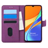Microsonic Xiaomi Redmi 9C Fabric Book Wallet Mor Kılıf