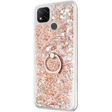 Microsonic Xiaomi Redmi 9C Glitter Liquid Holder Gold Kılıf