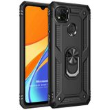 Microsonic Xiaomi Redmi 9C Military Ring Holder Siyah Kılıf