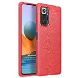 Microsonic Xiaomi Redmi Note 10 Pro Deri Dokulu Silikon Kırmızı Kılıf