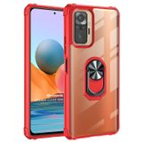 Microsonic Xiaomi Redmi Note 10 Pro Grande Clear Ring Holder Kırmızı Cep Telefonu Kılıfı