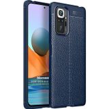 Microsonic Xiaomi Redmi Note 10 Pro Max Deri Dokulu Silikon Lacivert Cep Telefonu Kılıfı