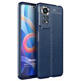 Microsonic Xiaomi Redmi Note 11 Deri Dokulu Silikon Lacivert Cep Telefonu Kılıfı
