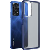 Microsonic Xiaomi Redmi Note 11 Pro 5G Frosted Frame Lacivert Cep Telefonu Kılıfı