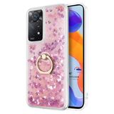 Microsonic Xiaomi Redmi Note 11 Pro 5G Glitter Liquid Holder Pembe Cep Telefonu Kılıfı