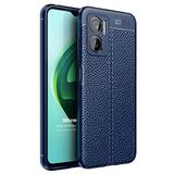 Microsonic Xiaomi Redmi Note 11E için Kılıf Deri Dokulu Silikon Lacivert [Redmi Note 11E ile Uyumlu Kılıf - Lacivert]
