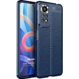 Microsonic Xiaomi Redmi Note 11S Deri Dokulu Silikon Lacivert Cep Telefonu Kılıfı