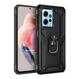 Microsonic Xiaomi Redmi Note 12 4G Military Ring Holder Siyah Cep Telefonu Kılıfı