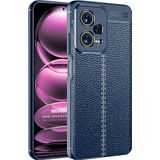 Microsonic Xiaomi Redmi Note 12 Deri Dokulu Silikon Lacivert Cep Telefonu Kılıfı
