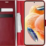 Microsonic Xiaomi Redmi Note 12 Pro 4G Delux Leather Wallet Kırmızı Cep Telefonu Kılıfı