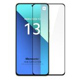 Microsonic Xiaomi Redmi Note 13 4G Tam Kaplayan Temperli Cam Ekran Koruyucu Siyah [Redmi Note 13 4G ile Uyumlu Ekran Koruyucu - Siyah]