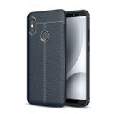 Microsonic Xiaomi Redmi Note 5 Pro Deri Dokulu Silikon Lacivert Kılıf