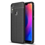 Microsonic Xiaomi Redmi Note 6 Pro Deri Dokulu Silikon Siyah Kılıf