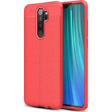 Microsonic Xiaomi Redmi Note 8 Pro Deri Dokulu Silikon Kırmızı Cep Telefonu Kılıfı