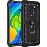 Microsonic Xiaomi Redmi Note 9 Military Ring Holder Siyah Kılıf