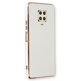 Microsonic Xiaomi Redmi Note 9 Pro Max Olive Plated Beyaz Kılıf